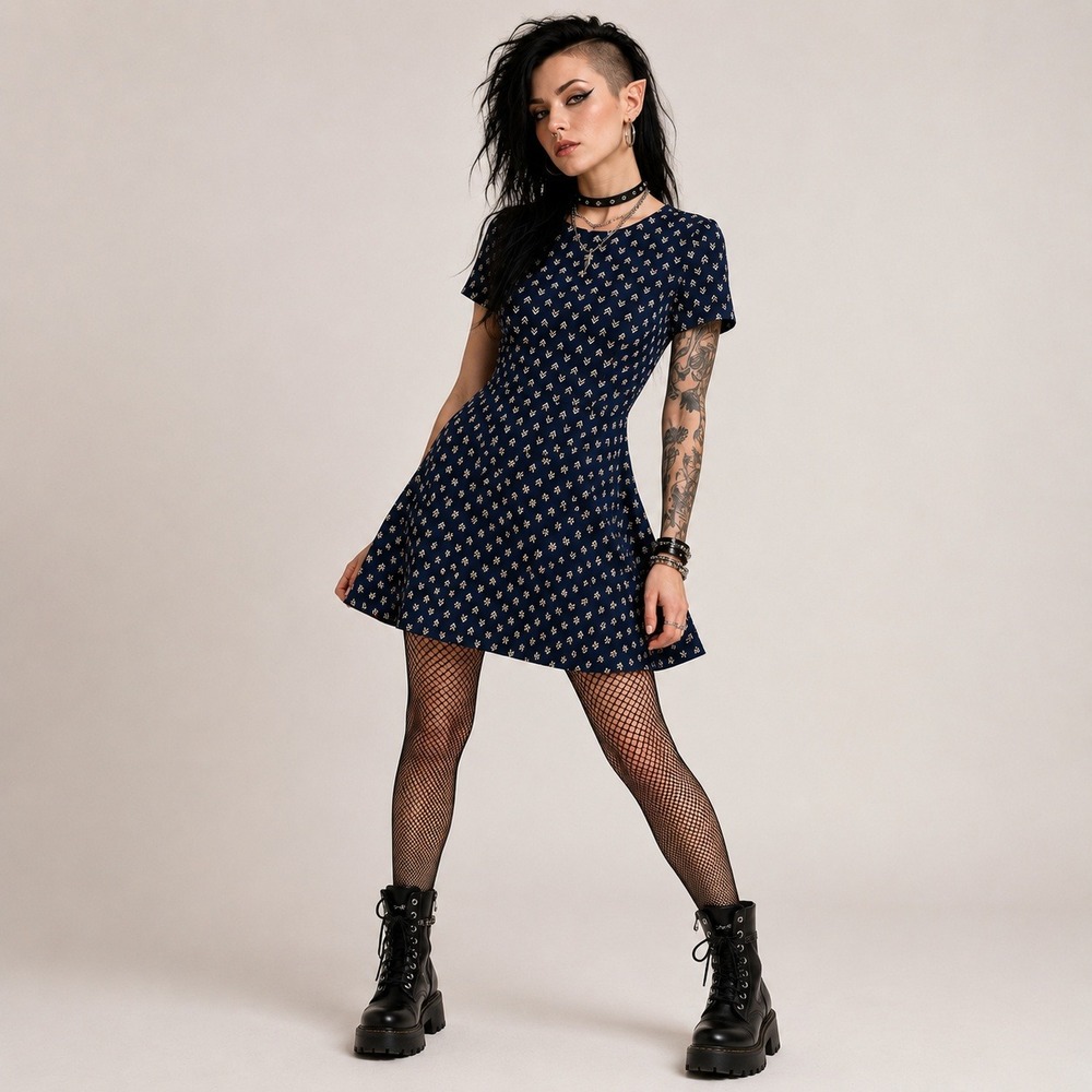 Copper Key Fit and Flare Skater Dress Small